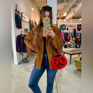 Schott NYC Authentic Suede Western Fringe Jacket made in USA - no flaws